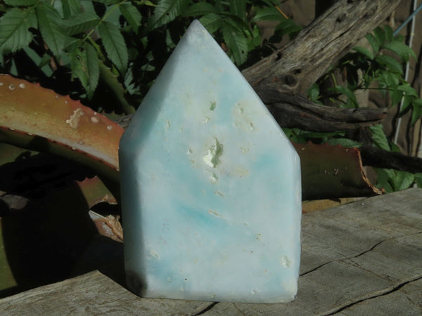Polished Blue Smithsonite Aragonite Standing Free Forms x 3 From Congo - TopRock