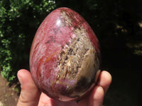 Polished Petrified Red Podocarpus Wood Bowl & Egg Set x 2 From Mahajanga, Madagascar - TopRock