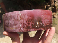Polished Petrified Red Podocarpus Wood Bowl & Egg Set x 2 From Mahajanga, Madagascar - TopRock