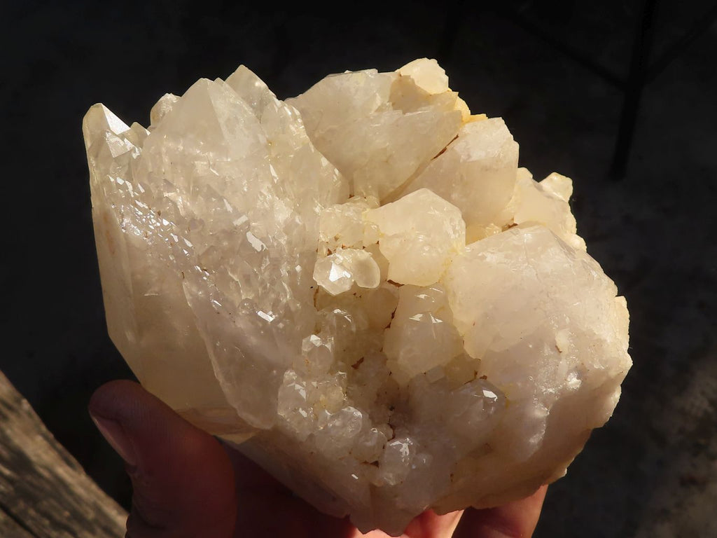 Natural White Quartz Crystal Clusters x 2 From Zambia - Toprock Gemstones and Minerals 