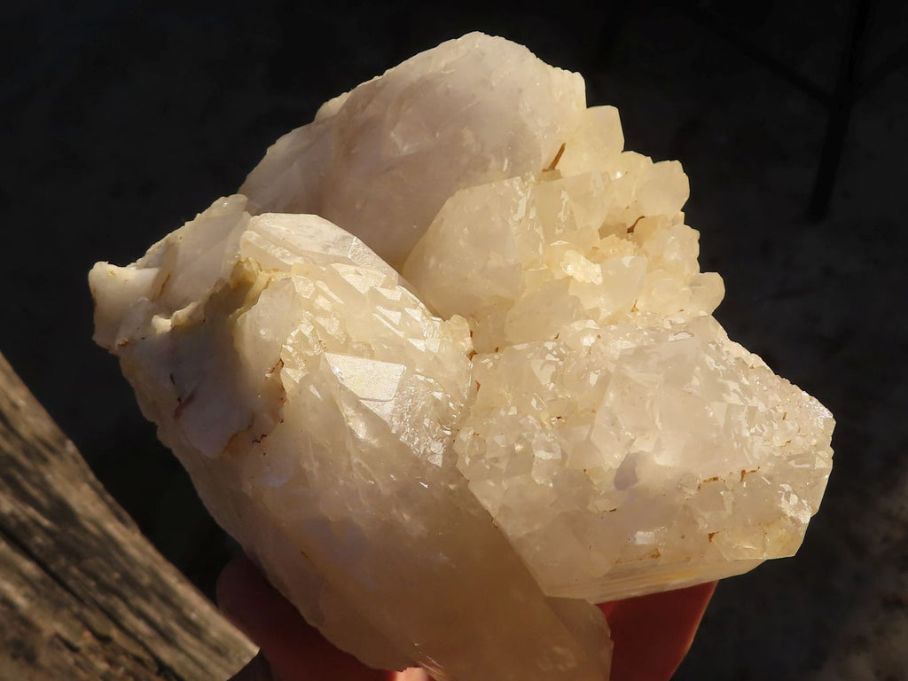 Natural White Quartz Crystal Clusters x 2 From Zambia - Toprock Gemstones and Minerals 