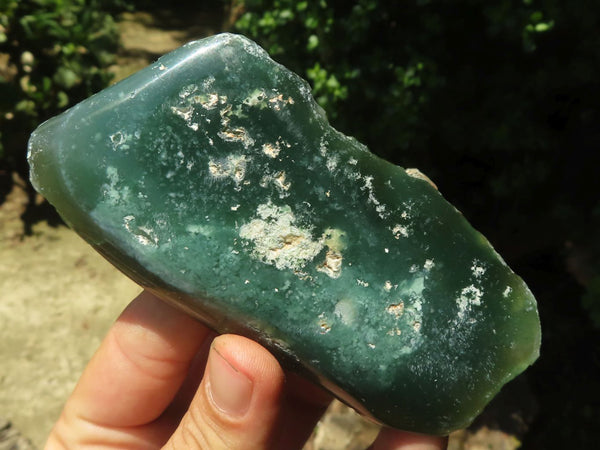 Polished One Side Polished Emerald Mtorolite / Chrysoprase Free Forms  x 6 From Zimbabwe - TopRock