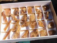 Natural Honey Aragonite Etched & Cobbed Pieces  x 24 From Namibia - Toprock Gemstones and Minerals 