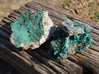 Natural Crystalline Malachite Specimens x 2 From Congo - TopRock