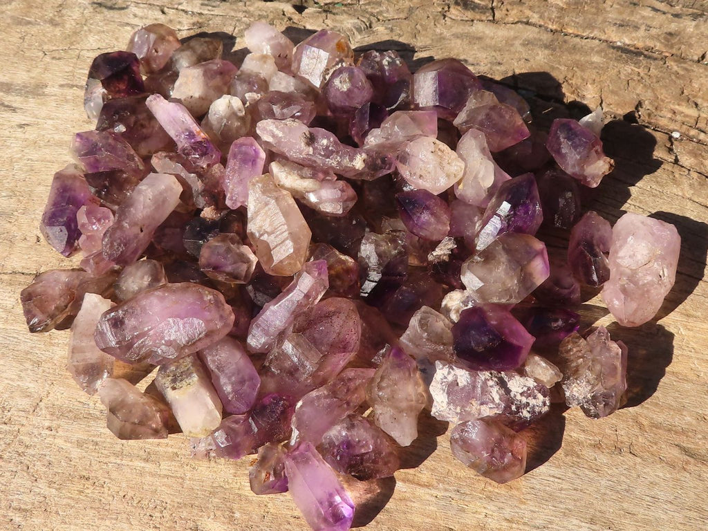Natural Small Chiredzi Amethyst / Smokey Quartz Crystals - sold per 500g - From Chiredzi, Zimbabwe - Toprock Gemstones and Minerals 