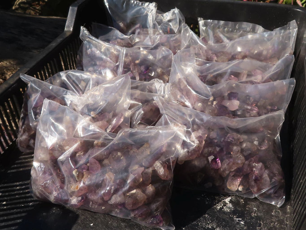 Natural Small Chiredzi Amethyst / Smokey Quartz Crystals - sold per 500g - From Chiredzi, Zimbabwe - Toprock Gemstones and Minerals 