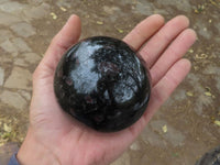 Polished New Sparkling Blue Iolite Spheres With Pink Feldspar Spots  x 2 From Madagascar - TopRock