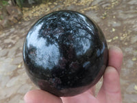 Polished New Sparkling Blue Iolite Spheres With Pink Feldspar Spots  x 2 From Madagascar - TopRock