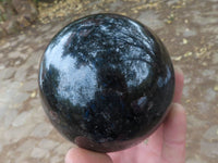 Polished New Sparkling Blue Iolite Spheres With Pink Feldspar Spots  x 2 From Madagascar - TopRock