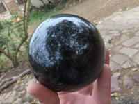 Polished New Sparkling Blue Iolite Spheres With Pink Feldspar Spots  x 2 From Madagascar - TopRock
