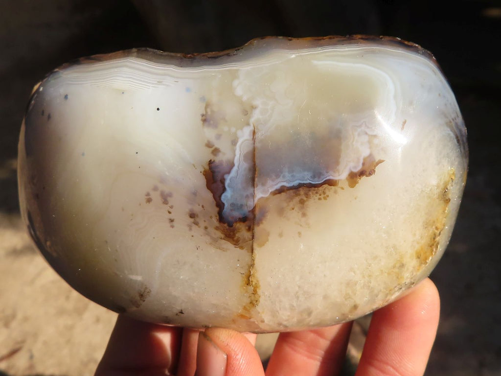 Polished One Side Polished Agate Nodules x 6 From Madagascar - Toprock Gemstones and Minerals 