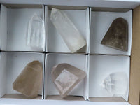 Polished Selection Of Smokey & Clear Quartz Points  x 6 From Madagascar - TopRock