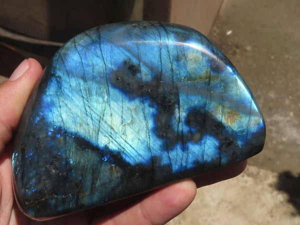 Polished Labradorite Standing Free Forms With Blue & Purple Flash  x 3 From Tulear, Madagascar - TopRock