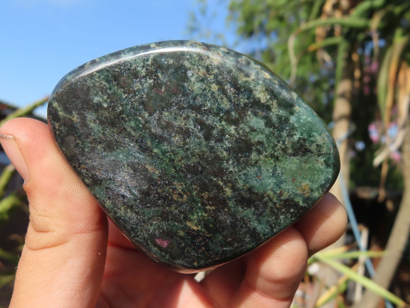 Polished Fluorescent Ruby Corundum In Chrome Verdite Free Forms x 4 From Zimbabwe - TopRock