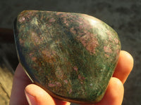 Polished  Fluorescent Ruby Corundum In Chrome Verdite Free Forms x 4 From Zimbabwe - Toprock Gemstones and Minerals 
