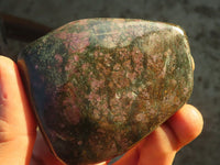 Polished  Fluorescent Ruby Corundum In Chrome Verdite Free Forms x 4 From Zimbabwe - Toprock Gemstones and Minerals 