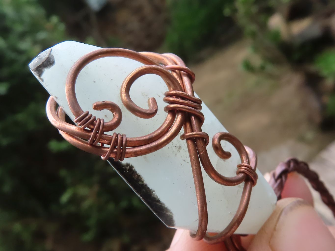 Polished Mixed Copper Wire Wrapped Jewellery Pendants x 7 From Congo - TopRock