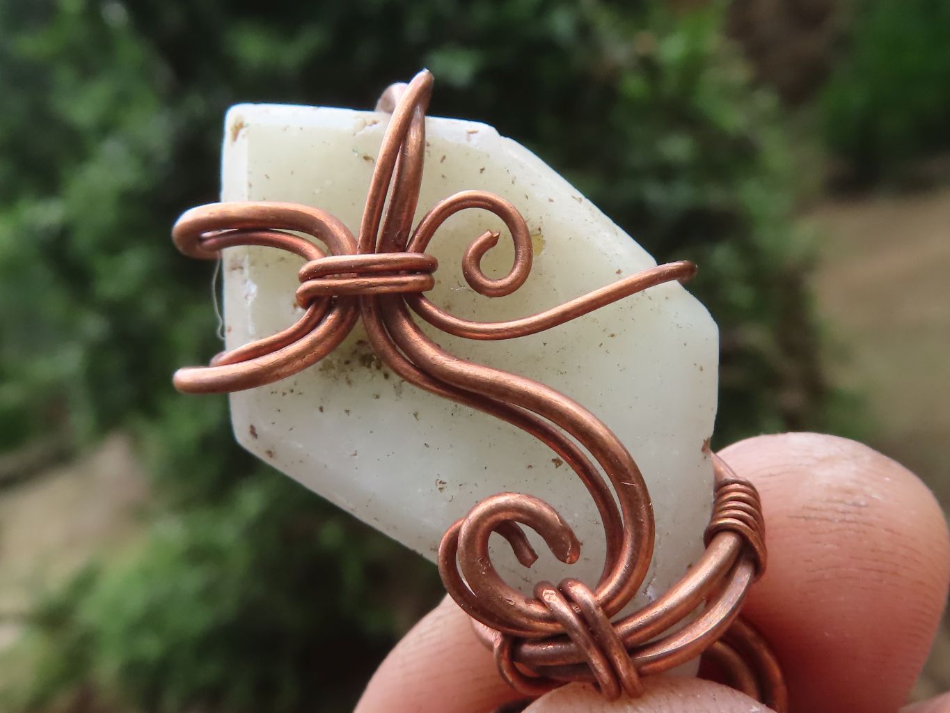 Polished Mixed Copper Wire Wrapped Jewellery Pendants x 7 From Congo - TopRock