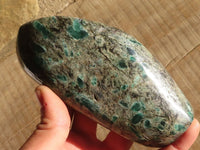 Polished Rare Emerald Mica In Matrix Standing Free Forms x 2 From Mutoko, Zimbabwe - Toprock Gemstones and Minerals 