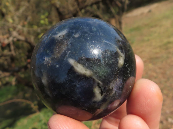 Polished XX Rare Small Specular Gemmy Iolite / Water Sapphire Spheres x 6 From Madagascar - TopRock