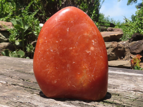 Polished Large Deep Orange Twist Calcite Standing Free Form  x 1 From Madagascar - TopRock