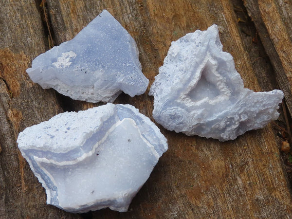 Natural Etched Blue Chalcedony Specimens  x 23 From Malawi