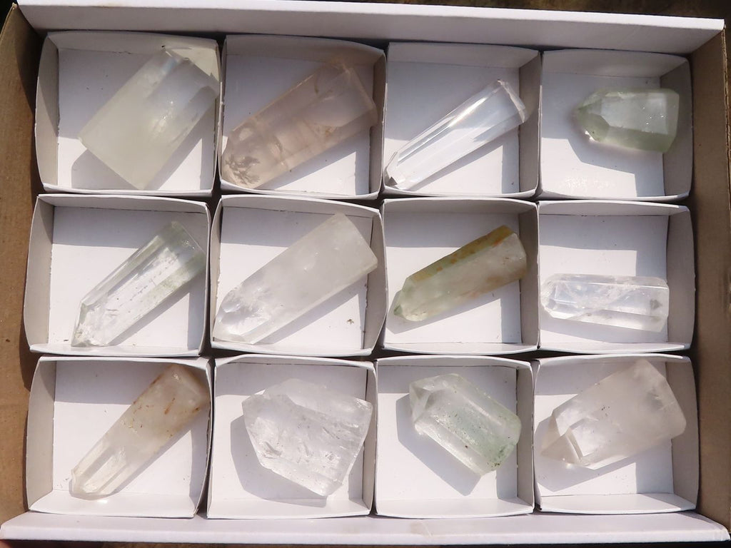 Polished Lovely Mixed Selection Of Quartz Points  x 12 From Madagascar - Toprock Gemstones and Minerals 