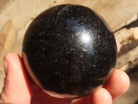 Polished Schorl Black Tourmaline Spheres x 3 From Madagascar - Toprock Gemstones and Minerals 