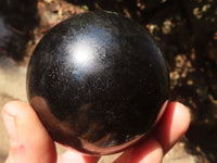 Polished Schorl Black Tourmaline Spheres x 3 From Madagascar - Toprock Gemstones and Minerals 