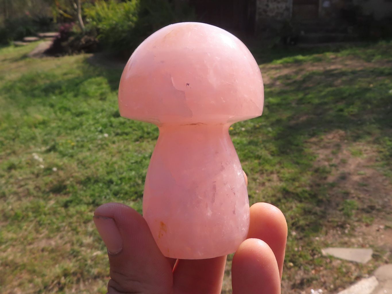 Polished Gemmy Pink Rose Quartz Mushrooms  x 5 From Madagascar - TopRock