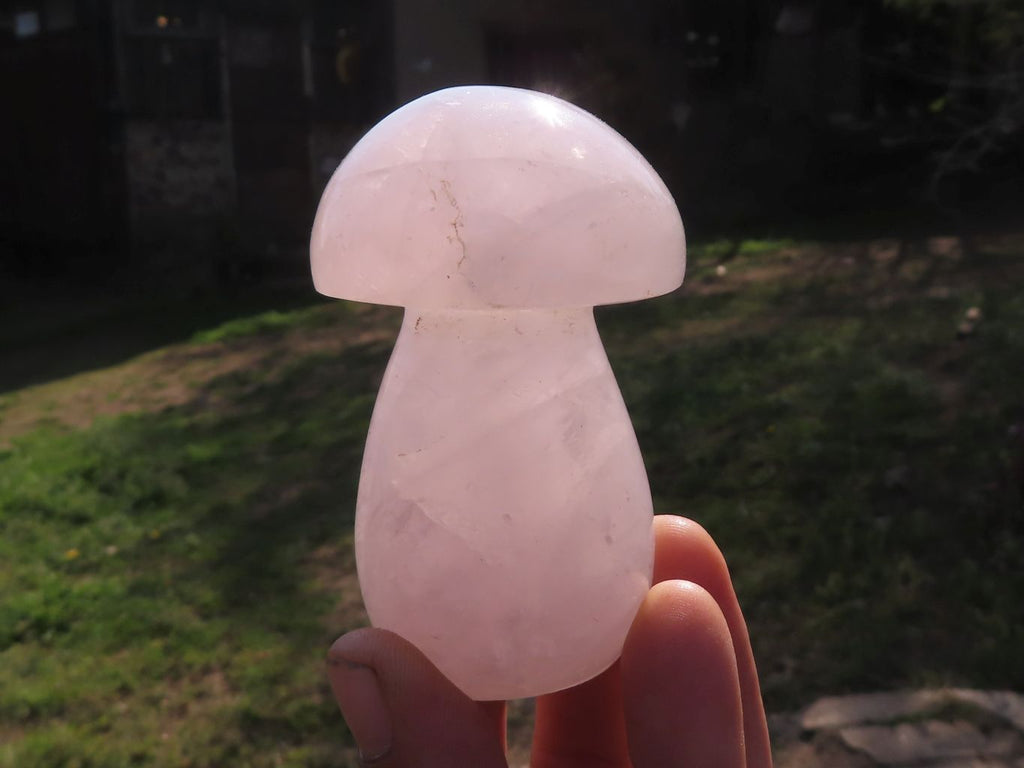 Polished Gemmy Pink Rose Quartz Mushrooms  x 5 From Madagascar - TopRock