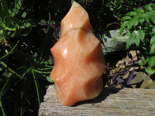 Polished Extra Large Orange Twist Calcite Flame Sculpture x 1 From Madagascar - TopRock