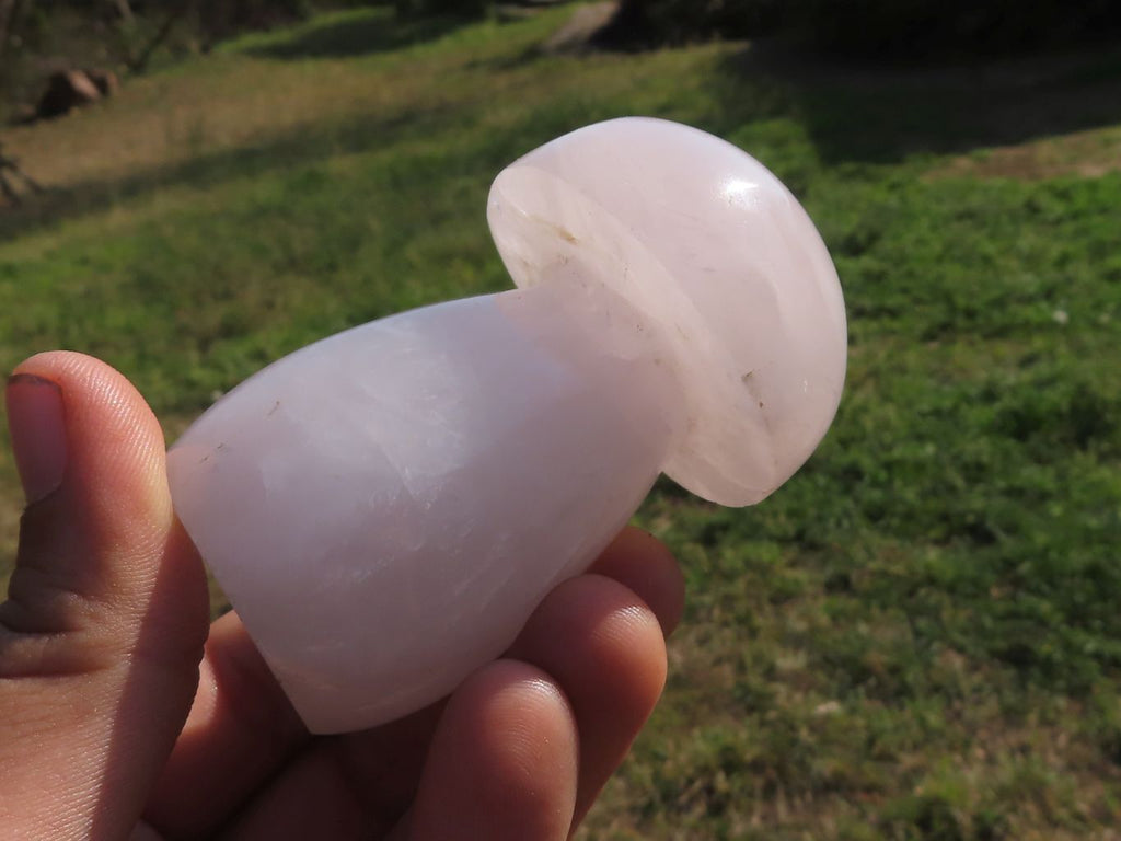 Polished Gemmy Pink Rose Quartz Mushrooms  x 5 From Madagascar - TopRock