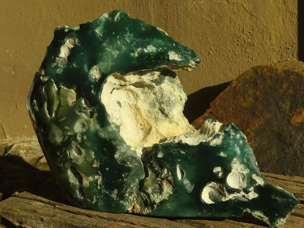 Polished Green Mtorolite / Chrome Chrysoprase Plate x 1 From Zimbabwe