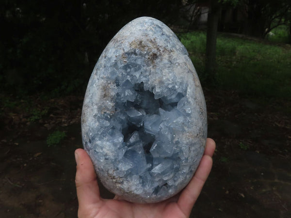 Polished Extra Large Blue Celestite Egg Geode  x 1 From Sakoany, Madagascar - TopRock