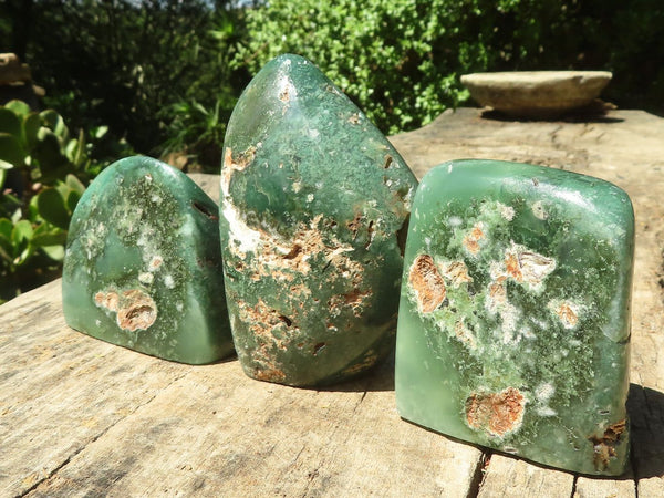 Polished Emerald Mtorolite / Chrome Chrysoprase Plates  x 3 From Zimbabwe - TopRock