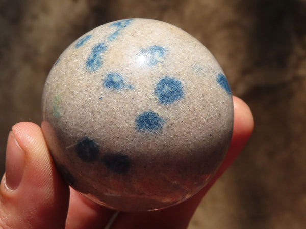 Polished Blue Spotted Spinel Quartz Spheres  x 6 From Madagascar