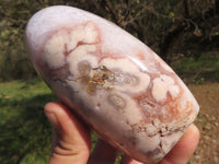 Polished Gorgeous Pink Coral Flower Agate Standing Free Forms  x 2 From Antsahalova, Madagascar - TopRock