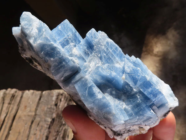 Natural Sky Blue Calcite Specimens With Hematite Spots  x 6 From Spitzkop, Namibia