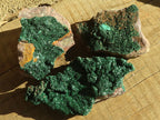 Natural Beautiful Crystalline Malachite Specimens  x 3 From Congo - Toprock Gemstones and Minerals 