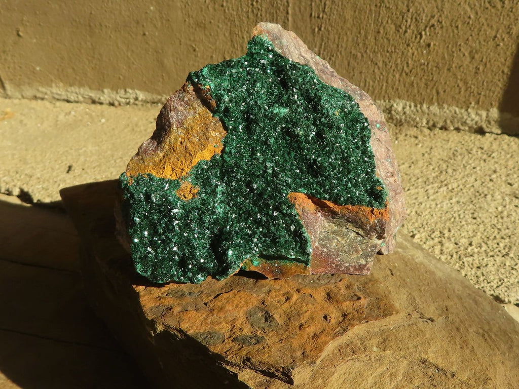 Natural Beautiful Crystalline Malachite Specimens  x 3 From Congo - Toprock Gemstones and Minerals 