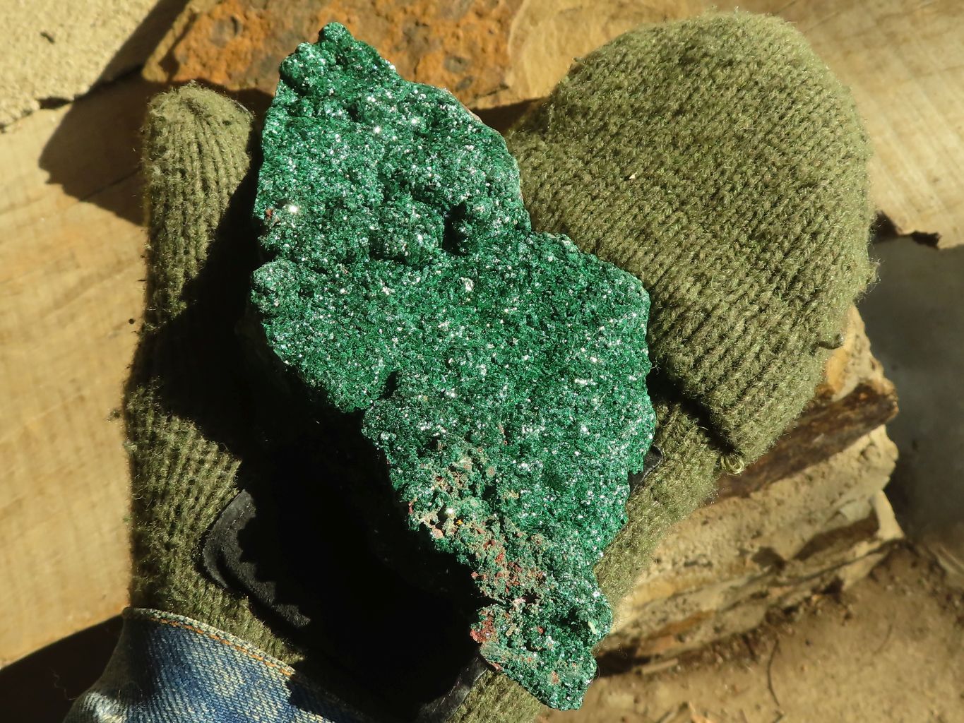 Natural Beautiful Crystalline Malachite Specimens  x 3 From Congo - Toprock Gemstones and Minerals 