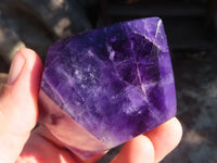 Polished Deep Purple Chevron Amethyst Points  x 4 From Zambia - Toprock Gemstones and Minerals 