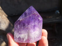 Polished Deep Purple Chevron Amethyst Points  x 4 From Zambia - Toprock Gemstones and Minerals 