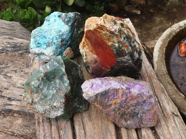 Natural Mixed Selection Of Rough Specimens  x 4 From Southern Africa - Toprock Gemstones and Minerals 
