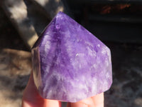 Polished Deep Purple Chevron Amethyst Points  x 4 From Zambia - Toprock Gemstones and Minerals 
