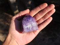 Polished Deep Purple Chevron Amethyst Points  x 4 From Zambia - Toprock Gemstones and Minerals 