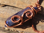 Polished Copper Wire Wrapped Sodalite Pendants x 6 From Namibia - Toprock Gemstones and Minerals 