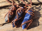 Polished Copper Wire Wrapped Sodalite Pendants x 6 From Namibia - Toprock Gemstones and Minerals 
