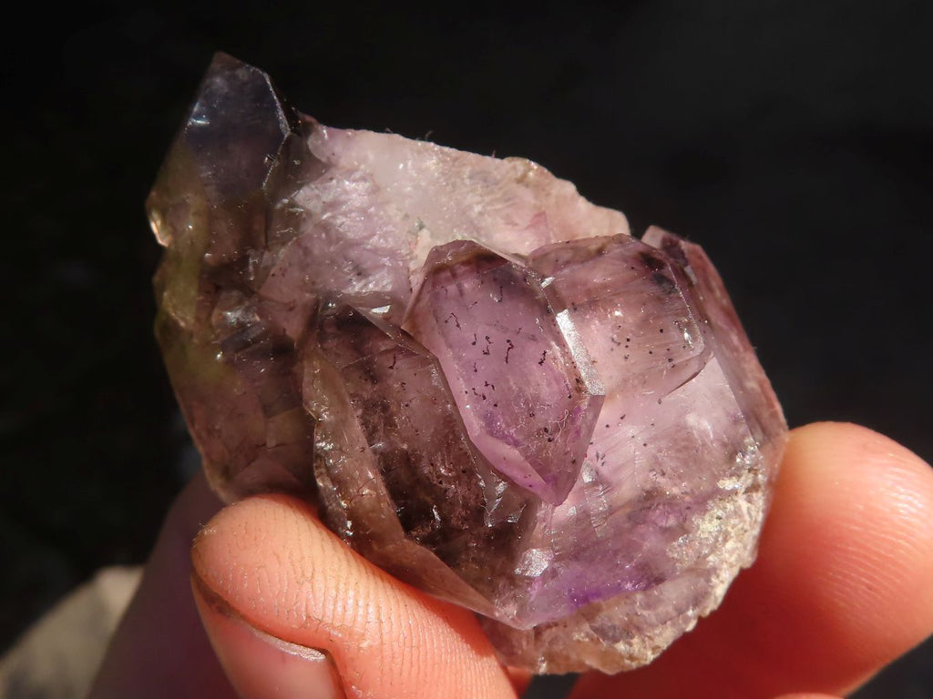 Natural Smokey Window Amethyst Crystal Specimens  x 12 From Chiredzi, Zimbabwe - Toprock Gemstones and Minerals 